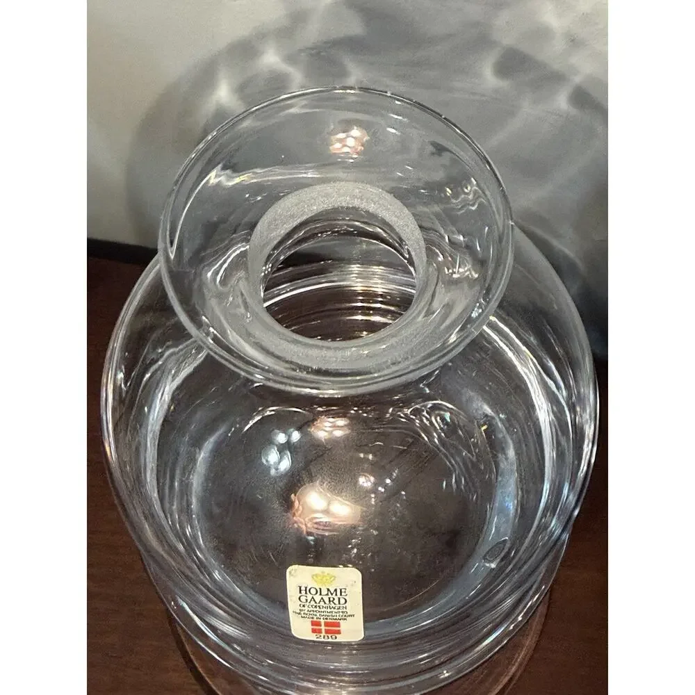 Holmegaard Fejø Clear Unique Glass Decanter w Ice Base Stand Denmark missing lid